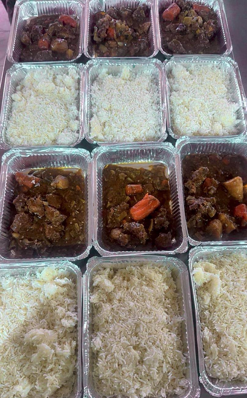 Bœuf en sauce, riz blanc